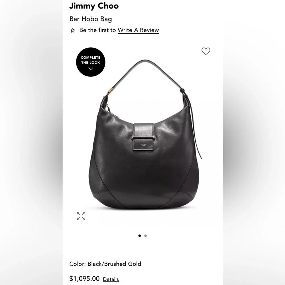 Jimmy Choo Bar Hobo Bag, Medium (NEW w. tags)